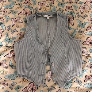 Striped Button-Up Vest